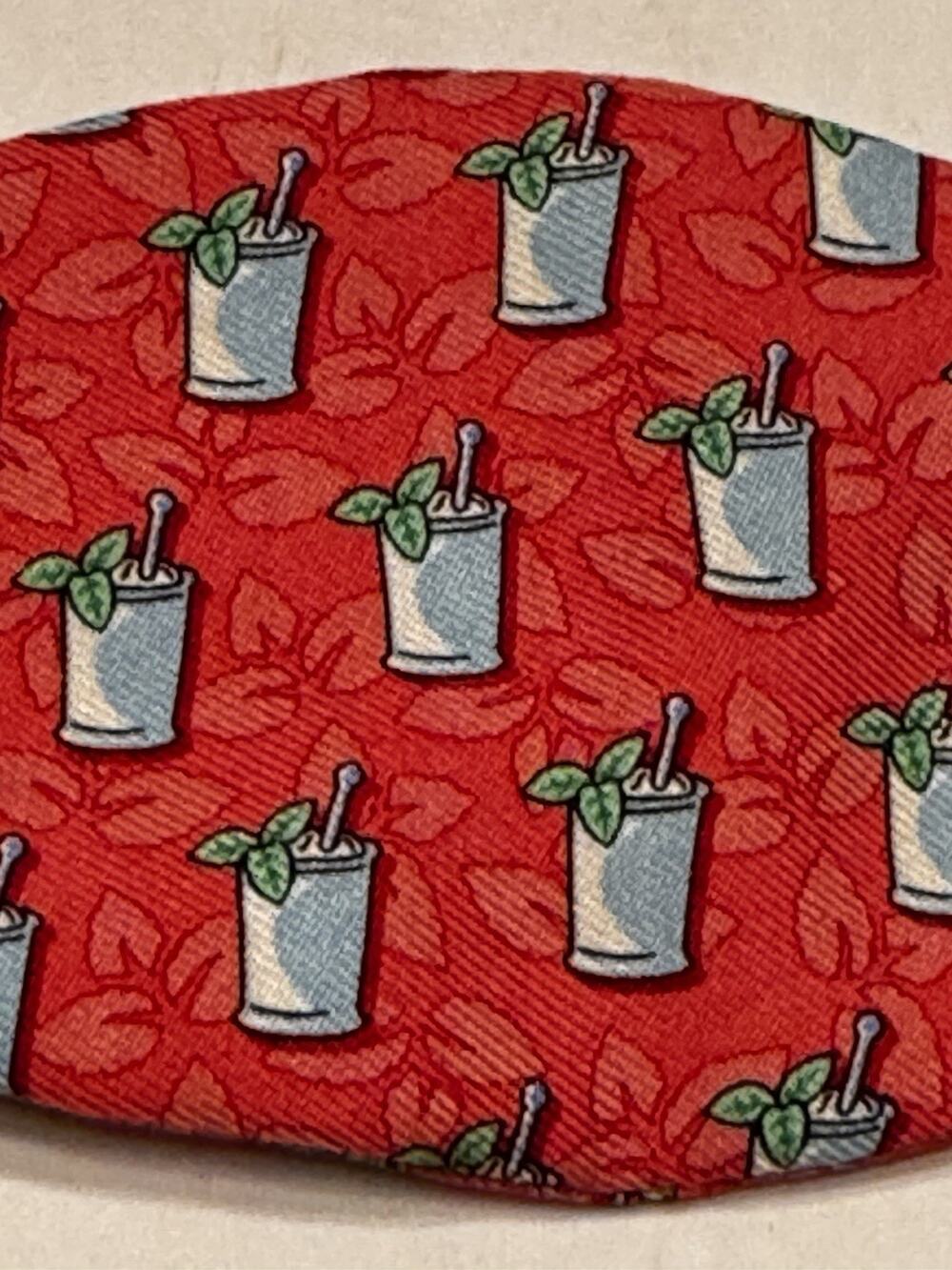Vineyard Vines Bow Tie Silk Pink Kentucky Derby Mint Julep Silver Cup Mojito
